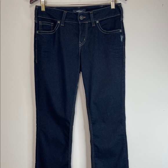 Silver Jeans Co Suki Slim Boot Jeans Blue Dark Wash Stretch Denim Mid Rise 30x33 - Picture 3 of 11